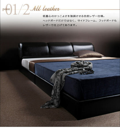 【新商品】組立設置付き モダンデザインフロアベッド MAD マッド 国産カバーポケットコイルマットレス付き セミダブル 送料無料
