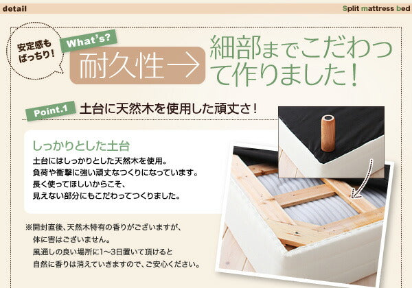 新・移動ラクラク 分割式マットレスベッド 専用別売品(ボリューム敷きパッド) クイーン 送料無料