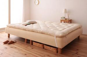 新・移動ラクラク 分割式マットレスベッド 専用敷きパッドセット ポケットコイルマットレスタイプ クイーン 脚22cm 送料無料