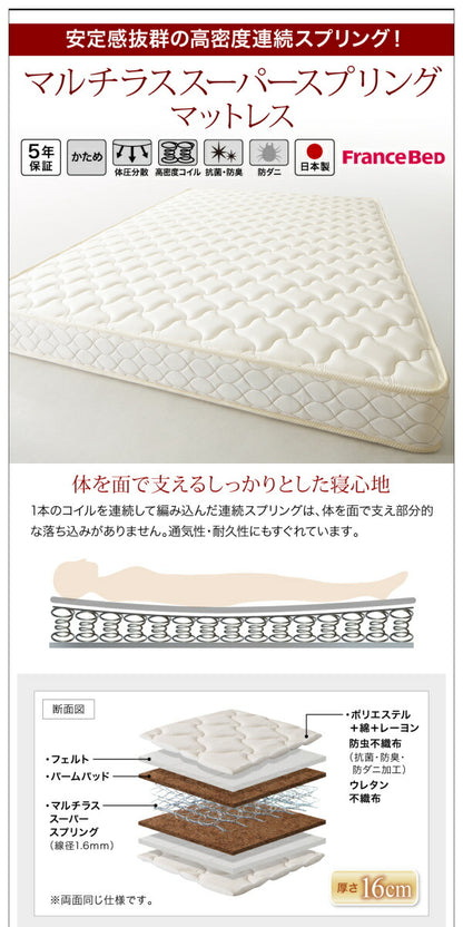 【新商品】組立設置付き 将来分割して使える・大型モダンフロアベッド LAUTUS ラトゥース マルチラススーパースプリングマットレス付き ワイドK280 送料無料