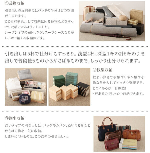 【新商品】組立設置付 コンセント付きチェストベッド Spass シュパース ベッドフレームのみ セミダブル 送料無料