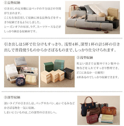 【新商品】組立設置付 コンセント付きチェストベッド Spass シュパース ベッドフレームのみ セミダブル 送料無料