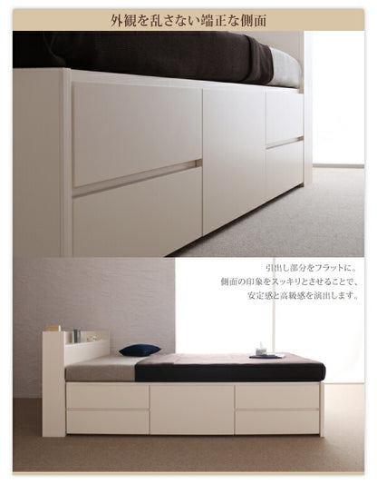 【新商品】組立設置付 コンセント付きチェストベッド Spass シュパース ベッドフレームのみ セミダブル 送料無料