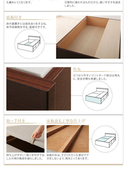 【新商品】組立設置付 コンセント付きチェストベッド Spass シュパース ベッドフレームのみ セミダブル 送料無料