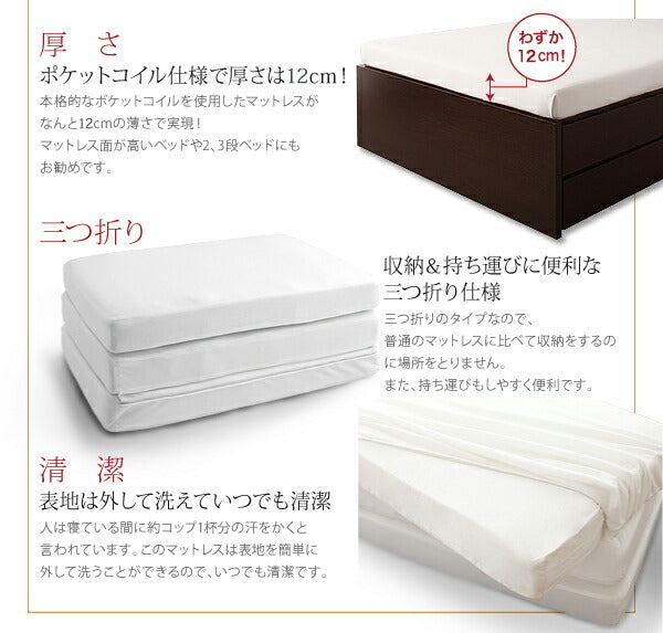 組立設置付 コンセント付きチェストベッド Spass シュパース ベッドフレームのみ セミダブル