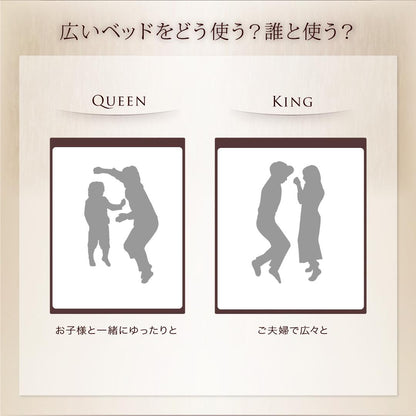 組立設置付き 棚・コンセント付きフロアベッド mon ange モナンジェ 国産カバーポケットコイルマットレス付き クイーン(Q×1)