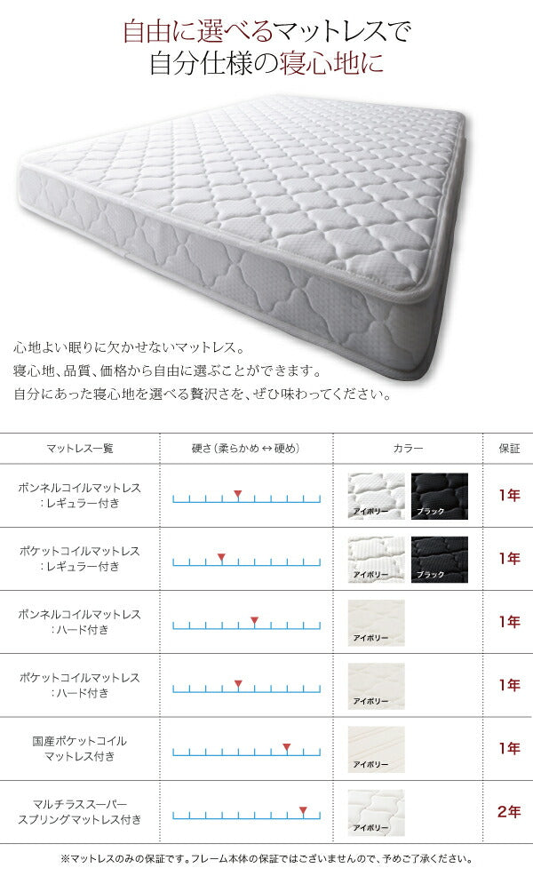 【新商品】組立設置付き モダンデザインフロアベッド Starden スターデン マルチラススーパースプリングマットレス付き ダブル 送料無料