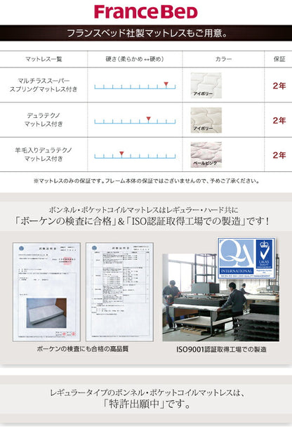 【新商品】組立設置付き モダンデザインフロアベッド Starden スターデン マルチラススーパースプリングマットレス付き ダブル 送料無料