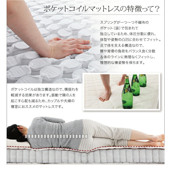 【新商品】組立設置付き モダンデザインフロアベッド Starden スターデン マルチラススーパースプリングマットレス付き ダブル 送料無料