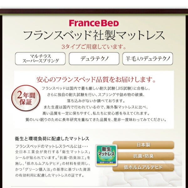 【新商品】組立設置付き モダンデザインフロアベッド Starden スターデン マルチラススーパースプリングマットレス付き ダブル 送料無料