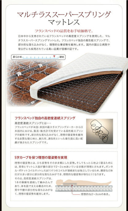 【新商品】組立設置付き モダンデザインフロアベッド Starden スターデン マルチラススーパースプリングマットレス付き シングル 送料無料