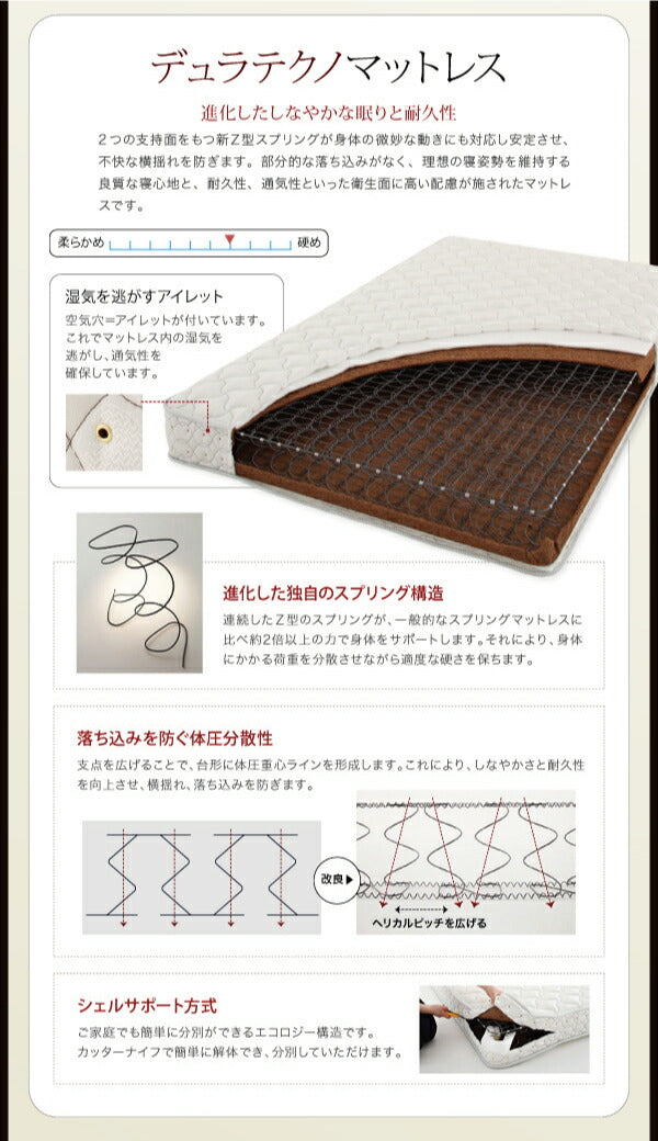 【新商品】組立設置付き モダンデザインフロアベッド Starden スターデン マルチラススーパースプリングマットレス付き シングル 送料無料