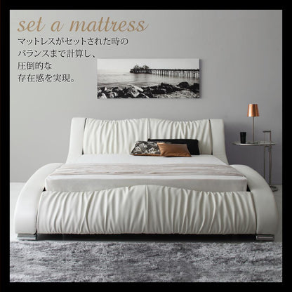 【新商品】組立設置付き モダンデザイン・高級レザー・デザイナーズベッド Fortuna フォルトゥナ ベッドフレームのみ ダブル 送料無料