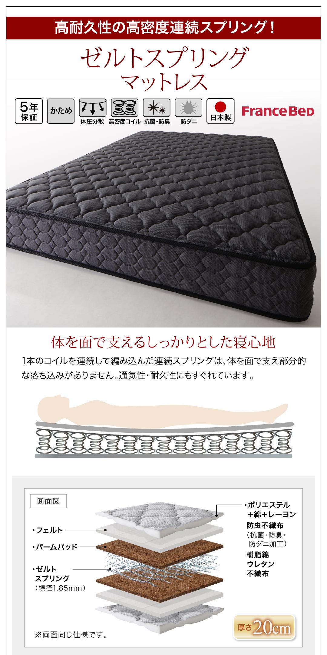 【新商品】組立設置付き モダンデザイン・高級レザー・デザイナーズベッド Fortuna フォルトゥナ ゼルトスプリングマットレス付き ダブル 送料無料