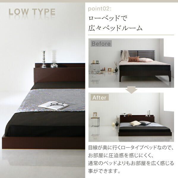 【新商品】組立設置付き 棚・コンセント付きフロアベッド Skytor スカイトア スタンダードボンネルコイルマットレス付き シングル 送料無料