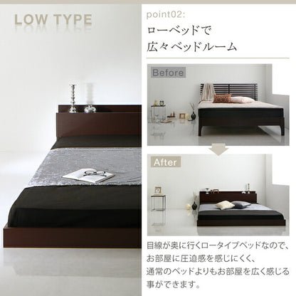 【新商品】組立設置付き 棚・コンセント付きフロアベッド Skytor スカイトア スタンダードポケットコイルマットレス付き シングル 送料無料