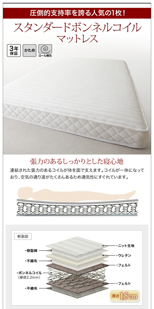 【新商品】組立設置付き リクライニング機能付き・モダンデザインローベッド Plutone プルトーネ スタンダードボンネルコイルマットレス付き キング(K×1) 送料無料