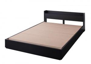 【新商品】組立設置付き 棚・コンセント付収納ベッド Rizeros リゼロス ベッドフレームのみ クイーン(Q×1） 送料無料