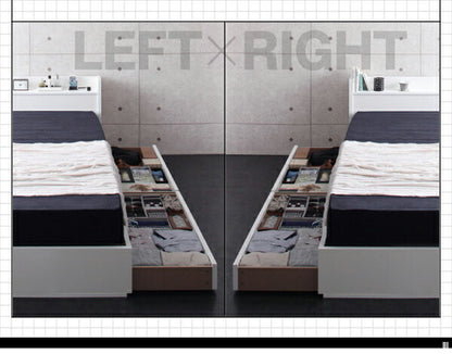 【新商品】組立設置付き 棚・コンセント付収納ベッド Rizeros リゼロス スタンダードポケットコイルマットレス付き クイーン(Q×1） 送料無料