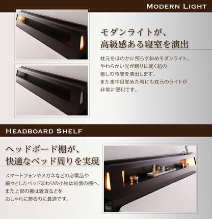 【新商品】組立設置付き モダンデザイン・大型サイズ収納ベッド Aisance エザンス プレミアムボンネルコイルマットレス付き クイーン(Q×1） 送料無料