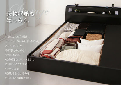 【新商品】組立設置付き モダンデザイン・キングサイズ収納ベッド Leeway リーウェイ プレミアムボンネルコイルマットレス付き キング(K×1) 送料無料