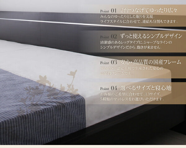【新商品】ずっと使えるロングライフデザインベッド Vermogen フェアメーゲン 国産ポケットコイルマットレス付き ワイドK180 送料無料