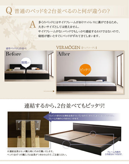 【新商品】ずっと使えるロングライフデザインベッド Vermogen フェアメーゲン 国産ポケットコイルマットレス付き ワイドK180 送料無料