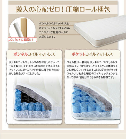 ずっと使えるロングライフデザインベッド Vermogen フェアメーゲン ポケットコイルマットレス付き シングル 送料無料 - 【公式】allecore(アレコレ) 家具インテリア・生活雑貨のオンライン通販