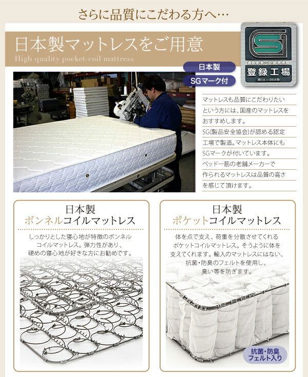 【新商品】ずっと使えるロングライフデザインベッド Vermogen フェアメーゲン 国産ポケットコイルマットレス付き ワイドK190 送料無料