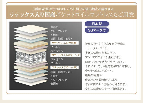 【新商品】ずっと使えるロングライフデザインベッド Vermogen フェアメーゲン 国産ポケットコイルマットレス付き ワイドK190 送料無料