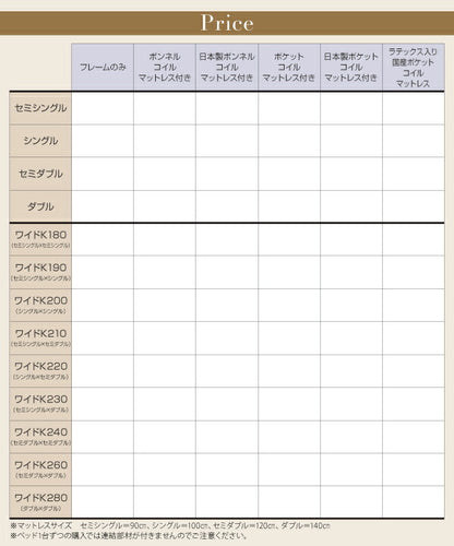 ずっと使えるロングライフデザインベッド Vermogen フェアメーゲン 天然ラテックス入り国産ポケットコイルマットレス付き セミダブル 送料無料