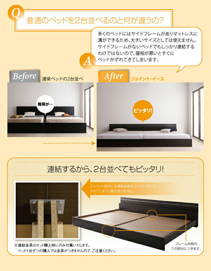 親子で寝られる・将来分割できる連結ベッド JointEase ジョイント・イース ポケットコイルマットレス付き セミシングル 送料無料