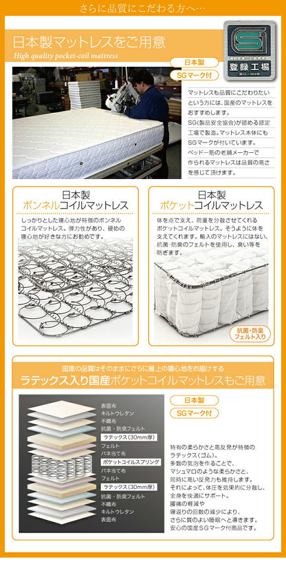 親子で寝られる・将来分割できる連結ベッド JointEase ジョイント・イース ポケットコイルマットレス付き セミシングル 送料無料