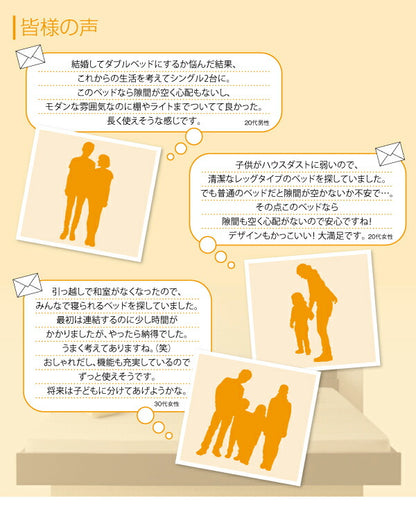 親子で寝られる・将来分割できる連結ベッド JointEase ジョイント・イース ポケットコイルマットレス付き セミシングル 送料無料