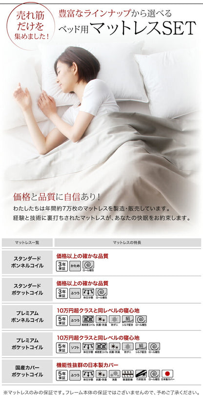 【新商品】組立設置付き スリムモダンライト付き収納ベッド Cozy Moon コージームーン 国産カバーポケットコイルマットレス付き シングル 送料無料