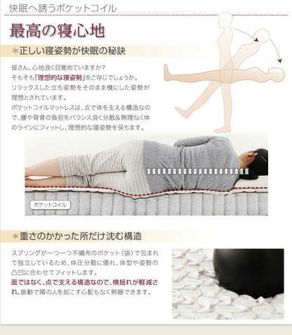 日本製ポケットコイルマットレスベッド MORE モア マットレスベッド グランドタイプ クイーン 脚7cm 送料無料
