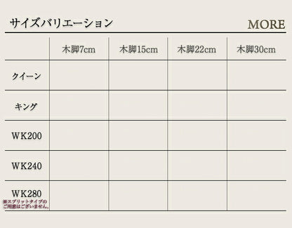 【新商品】日本製ポケットコイルマットレスベッド MORE モア マットレスベッド グランドタイプ キング 脚22cm 送料無料