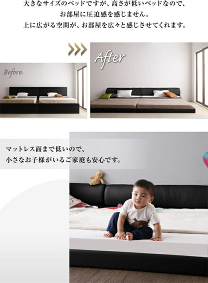 【新商品】組立設置付き モダンデザインレザーフロアベッド BASTOL バストル マルチラススーパースプリングマットレス付き キング(SS+S) 送料無料