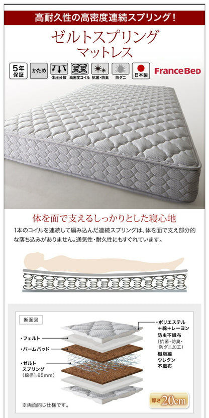 【新商品】組立設置付き モダンデザインレザーフロアベッド BASTOL バストル ゼルトスプリングマットレス付き ワイドK200 送料無料