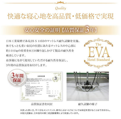 【新商品】日本人技術者設計 快眠マットレス　ホテルスタンダード ボンネルコイル EVA エヴァ シングル 送料無料