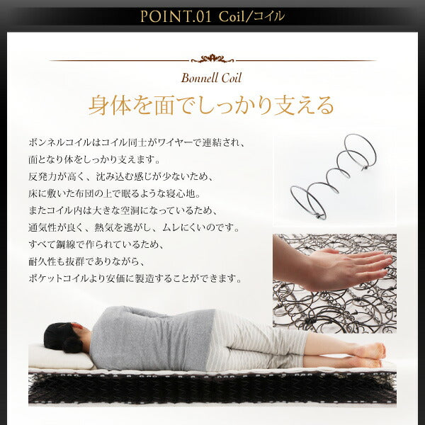 【新商品】日本人技術者設計 超快眠マットレス抗菌防臭防ダニ　ホテルプレミアム　ボンネルコイル硬さ：かため EVA エヴァ シングル 送料無料