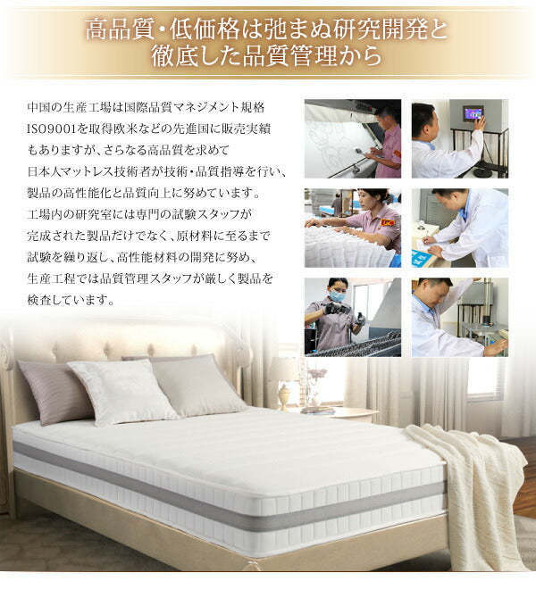 【新商品】日本人技術者設計 超快眠マットレス抗菌防臭防ダニ　ホテルプレミアム　ボンネルコイル硬さ：かため EVA エヴァ シングル 送料無料