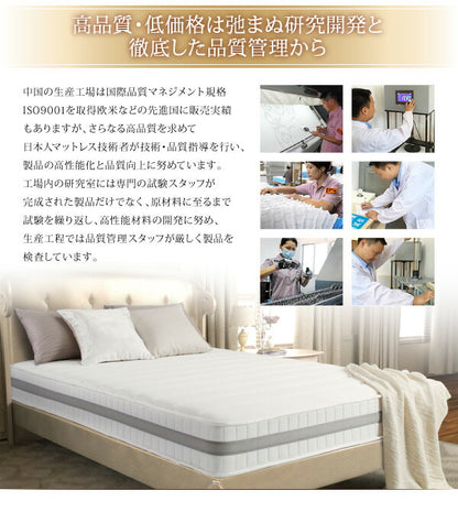【新商品】日本人技術者設計 超快眠マットレス抗菌防臭防ダニ　ホテルプレミアム　ボンネルコイル硬さ：かため EVA エヴァ シングル 送料無料