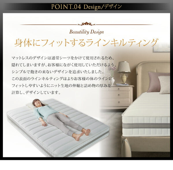 【新商品】日本人技術者設計 超快眠マットレス抗菌防臭防ダニ　ホテルプレミアム　ポケットコイル硬さ：ふつう EVA エヴァ ダブル 送料無料