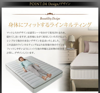 【新商品】日本人技術者設計 超快眠マットレス抗菌防臭防ダニ2層コイル　ホテルプレミアム　ポケットコイル硬さ：ソフト EVA エヴァ キング 送料無料