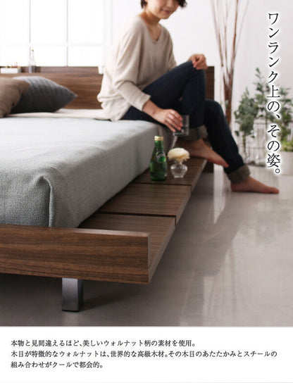 モダンデザインローベッド FRANCLIN フランクリン マルチラススーパースプリングマットレス付き ナローステージ クイーン(SS×2） フレーム幅180 送料無料