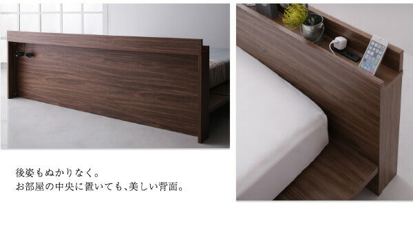 【新商品】組立設置付き モダンデザインローベッド FRANCLIN フランクリン 国産カバーポケットコイルマットレス付き ワイドステージ ダブル フレーム幅180 送料無料