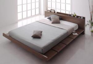 【新商品】組立設置付き モダンデザインローベッド FRANCLIN フランクリン マルチラススーパースプリングマットレス付き ワイドステージ ダブル フレーム幅180 送料無料