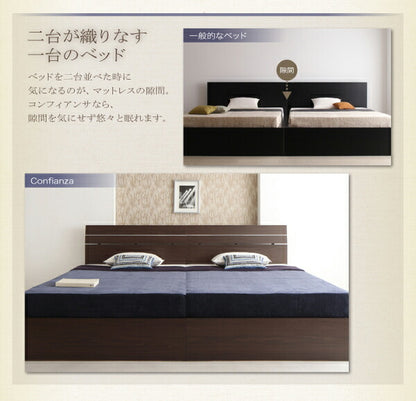 家族で寝られるホテル風モダンデザインベッド Confianza コンフィアンサ ボンネルコイルマットレス付き シングル 送料無料