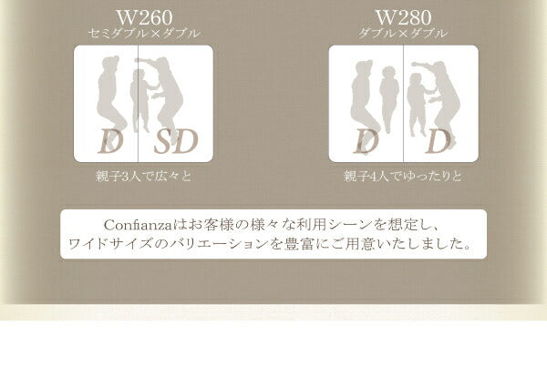 家族で寝られるホテル風モダンデザインベッド Confianza コンフィアンサ 天然ラテックス入り国産ポケットコイルマットレス付き シングル 送料無料